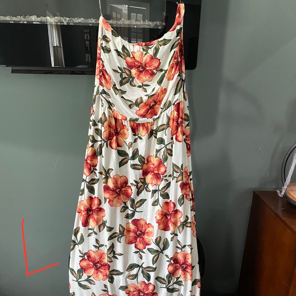 Strapless floral maxi dress size L